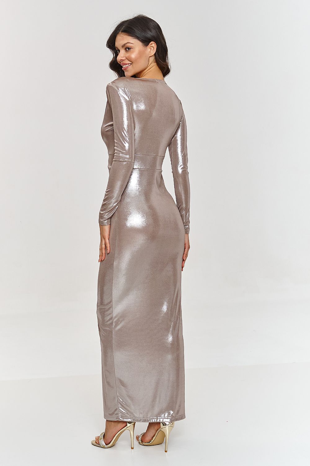 Langes Kleid model 209578 Makadamia